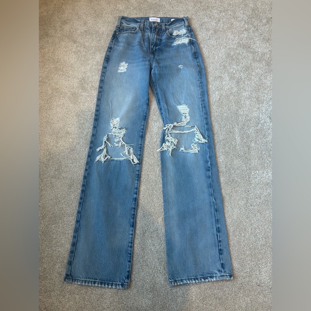 LIKE NEW FRAME DISTRESSED HIGH RISE LE JANE 23